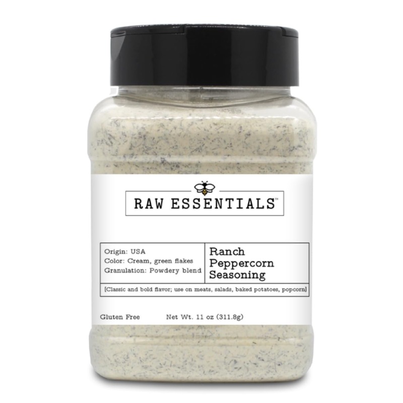 Raw Essentials Ranch Peppercorn Seasoning - Ranch Flavor With A Pepper Kick - Make A Delicious Ranch Salad Dressing Or Dip - Use