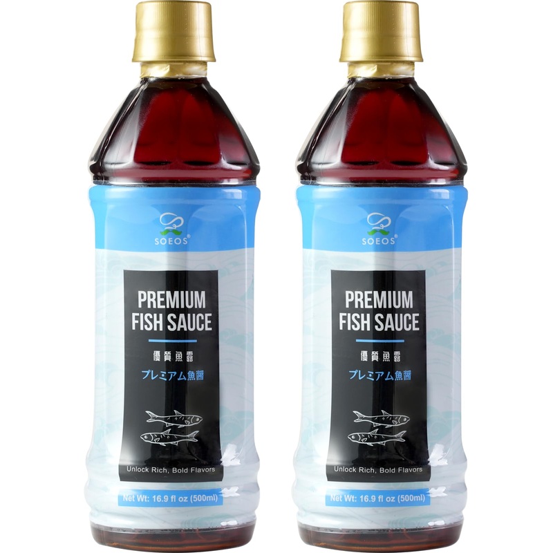Soeos Fish Sauce, 16.9 Fl Oz (500Ml), 2 Pack, Savory Flavor, Premium Fish Sauce For Cooking, Crafted For Dressings And Marinades