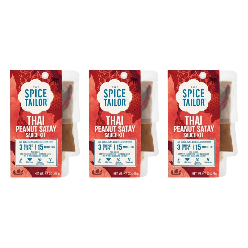 Spice Tailor 3 Simple Steps Restaurant Quality Meals In Minutes Kits Ready In 10 Minutes (3 Pack, Indonesian Peanut Satay)