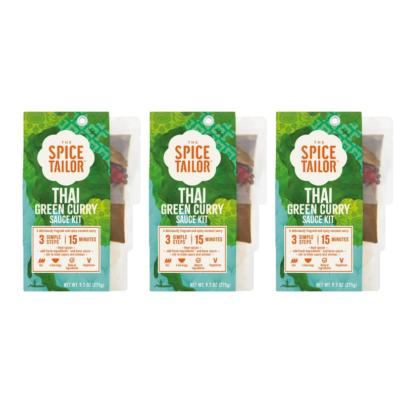 Spice Tailor 3 Simple Steps Restaurant Quality Meals In Minutes Kits Ready In 10 Minutes (3 Pack, Thai Green Curry)