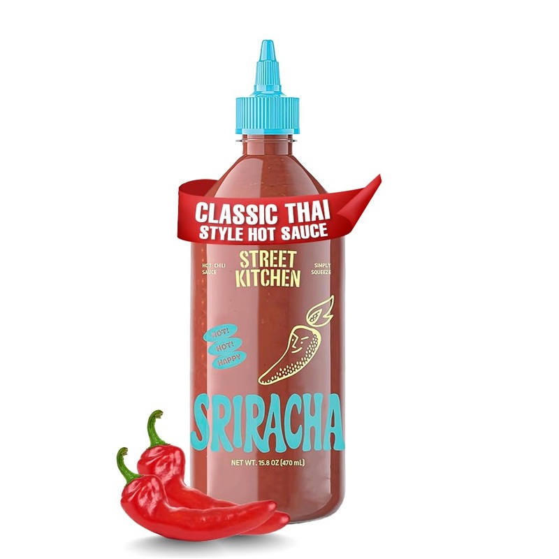 Street Kitchen Sriracha Sauce | Authentic Thai-Style Hot Sauce | Bold Garlic & Chili Flavor | Non-Gmo Ingredients | No Artificia