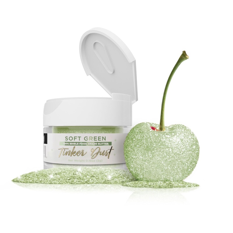 Bakell - Soft Green Tinker Dust (5G, 1X Jar) Edible Glitter For Food, Desserts, And Beverages!