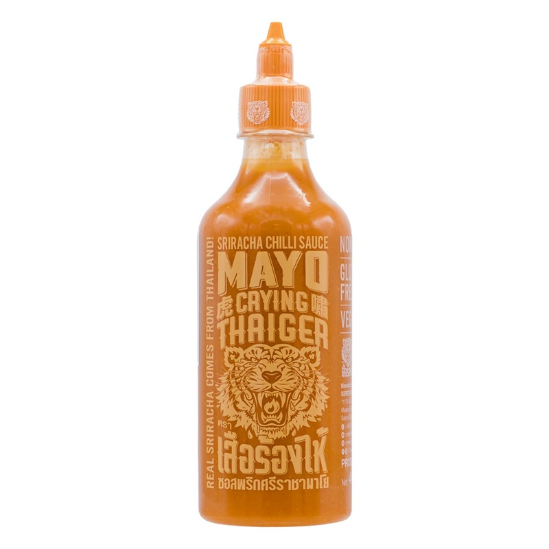 Crying Thaiger Sriracha Mayo Chili Sauce In Squeeze Bottle 17.4 Ounce, Vegan, Gluten Free, Non-Gmo, From Thailand (Pack Of 12)