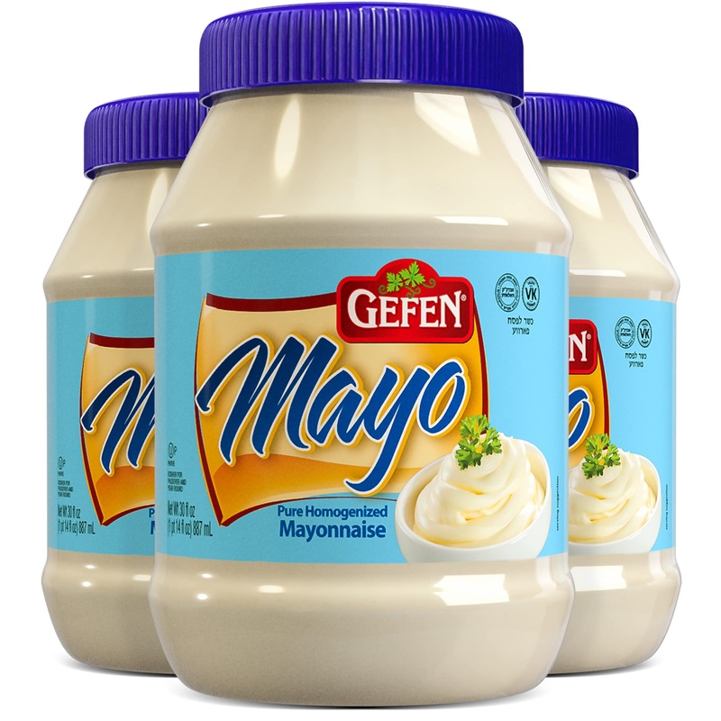 Gefen Rich & Creamy Mayonnaise, 30Oz (3 Pack) | No Corn Syrup | Soy Free | Great Flavor & Consistency | Certified Kosher For Pas