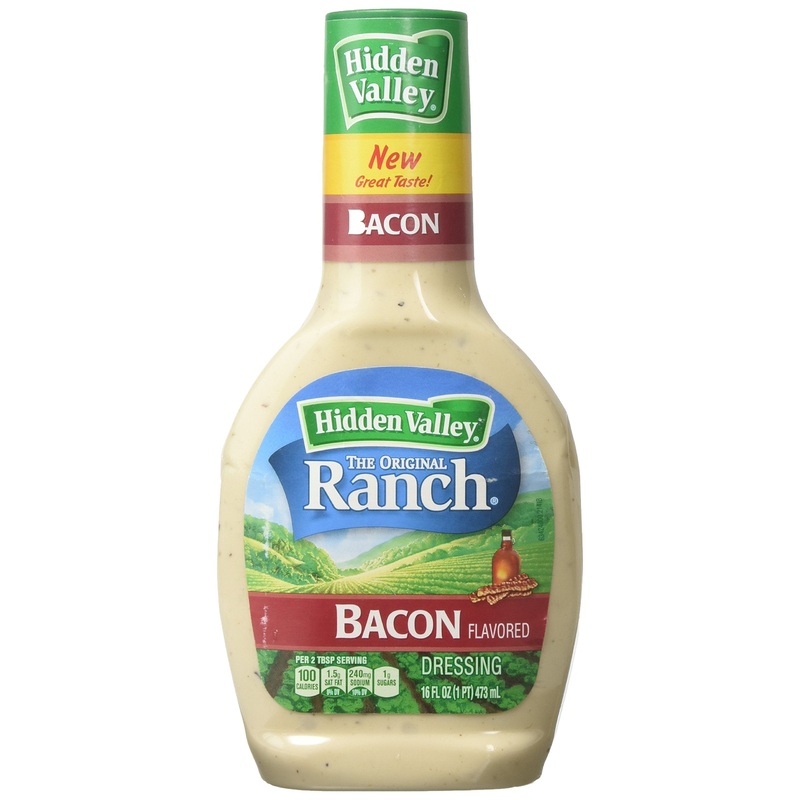 Hidden Valley Bacon Ranch Salad Dressing & Topping, Gluten Free - 16 Ounce Bottle (Package May Vary)