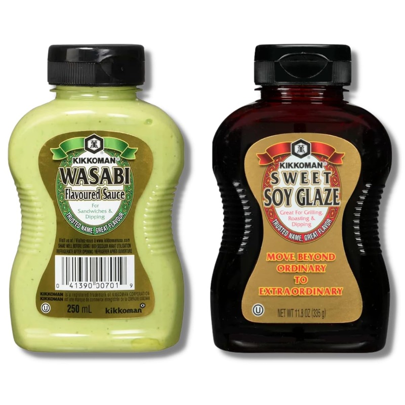 Japanese Sweet Soy Glaze Sauce And Spicy Wasabi Sauce For All Of Your Dish Value Combo Kosher (Pack Of 2) - Total 20.3 Oz