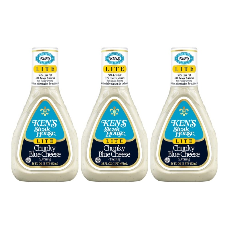Ken'S Steak House Lite Chunky Blue Cheese Dressing (16 Fl Oz, Pack Of 3)