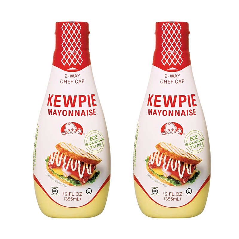 [Kewpie] Squeeze Tube Mayonnaise, Rich, Bold, Umami Flavor, Certified Gluten Free, Kosher - 12 Ounces (2 Packs)