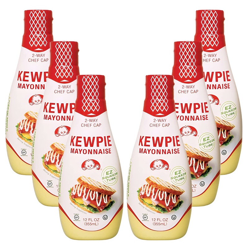 [Kewpie] Squeeze Tube Mayonnaise, Rich, Bold, Umami Flavor, Certified Gluten Free, Kosher - 12 Ounces (6 Packs)