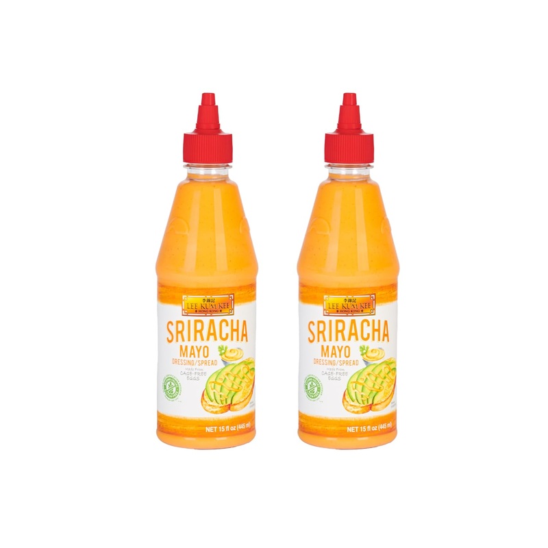 Lee Kum Kee Sriracha Mayo (15 Oz - 2 Pack), Cage-Free Eggs, Gluten Free, Creamy Spicy Mayonnaise Sauce For Sandwiches, Burgers,