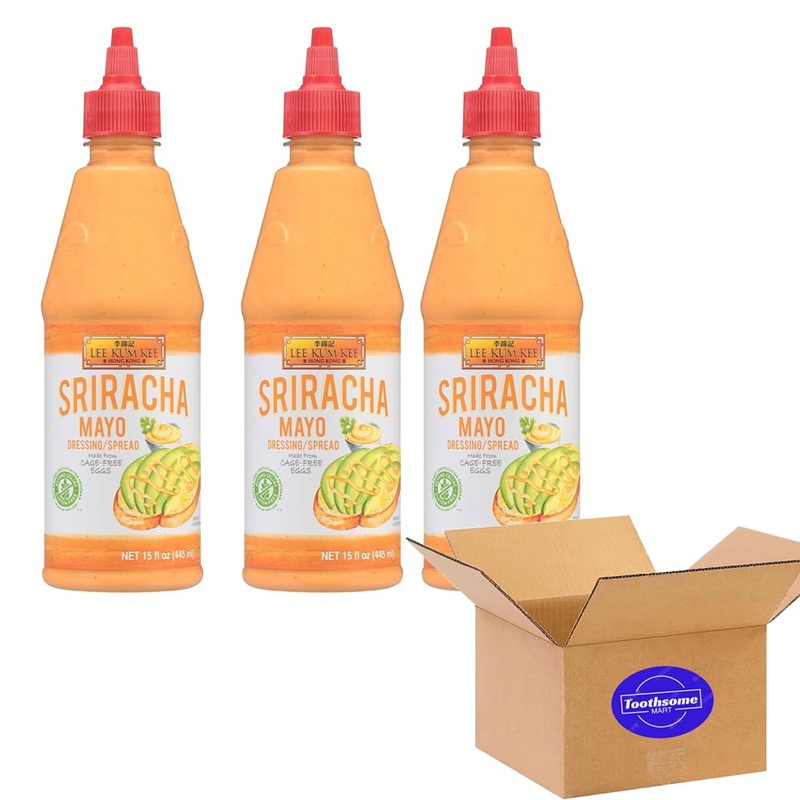 Lkk Sriracha Mayo 15 Ounces,Creamy Mayonnaise Sauce,Cage-Free Eggs, Gluten Free (Pack Of 3, 15Oz)