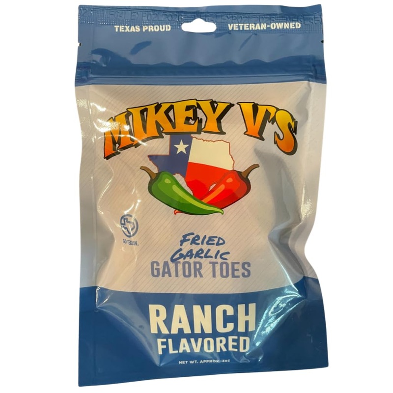 Mikey V'S Ranch ''Gator Toes'', Deep Fried Garlic Snacks, 3.9Oz.