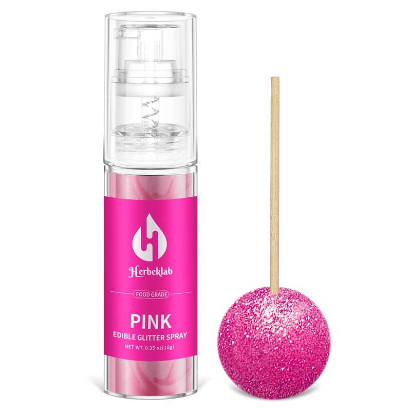 Pink Edible Glitter Spray - 10G Edible Pink Glitter For Cakes Food Grade Shimmer Powder Cake Sprinkles For Cookie Decorating Cho