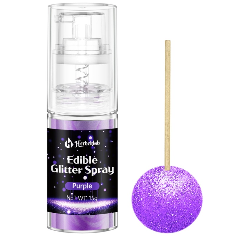 Purple Edible Glitter Spray - 15G Edible Purple Glitter For Cakes Food Grade Shimmer Powder Cake Sprinkles For Cookie Decorating