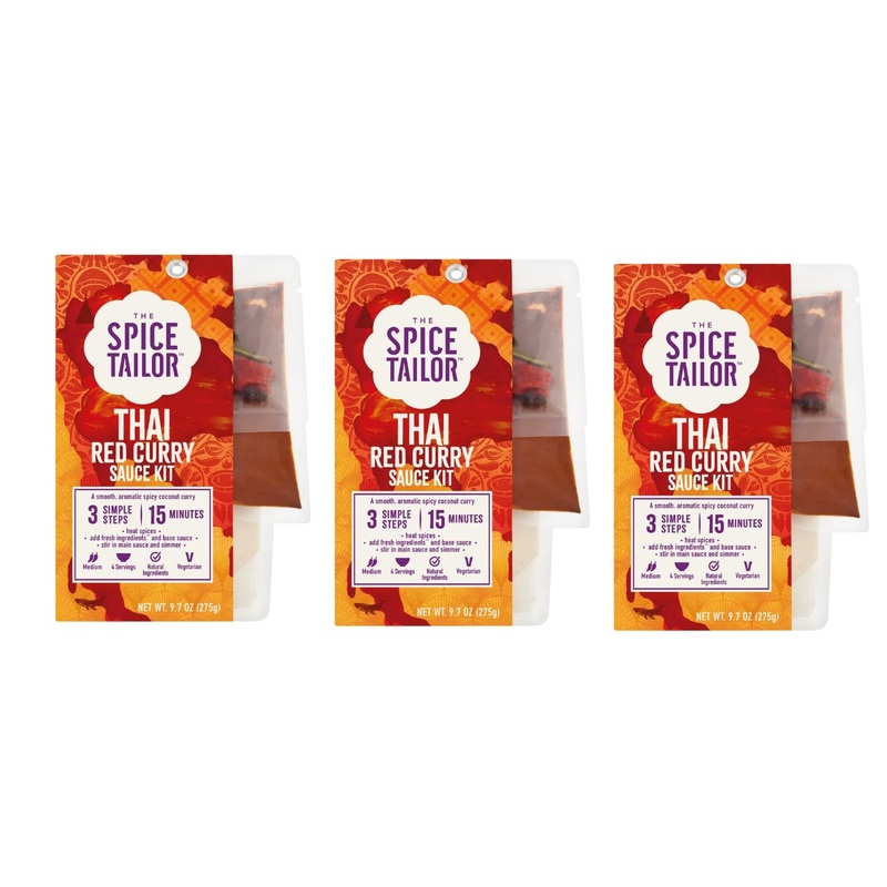 Spice Tailor 3 Simple Steps Restaurant Quality Meals In Minutes Kits Ready In 10 Minutes (3 Pack, Thai Red Curry)