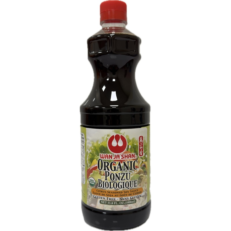Wan Ja Shan Gluten Free Oragnic Ponzu, Citrus Seasoned Soy Sauce & Dressing 1Liter (33.8Oz). Usda Certified Organic- Gluten Free