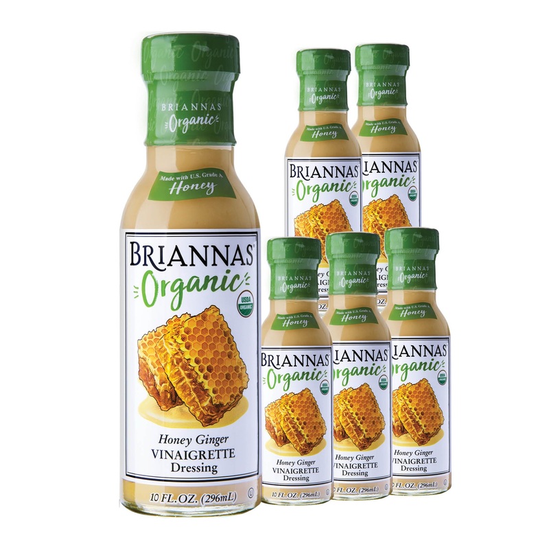 Briannas - Organic Honey Ginger Vinaigrette Dressing - Certified Kosher & Organic Salad Dressing Made With Premium Ingredients -
