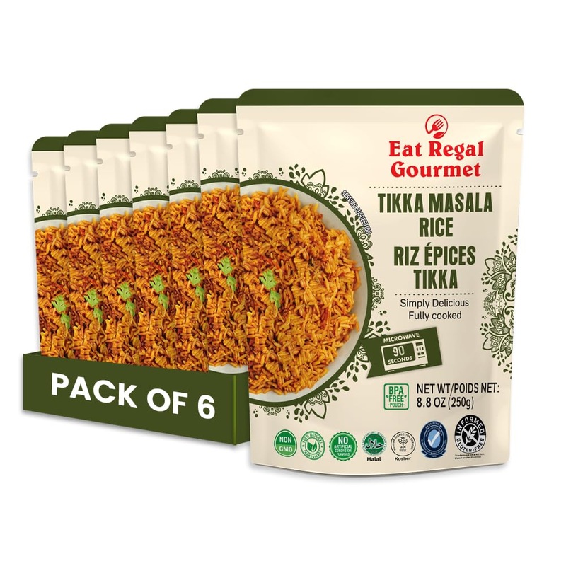 Eat Regal Gourmet Tikka Masala Rice, Ready In 90 Seconds, 8.8 Oz, Pack Of 6