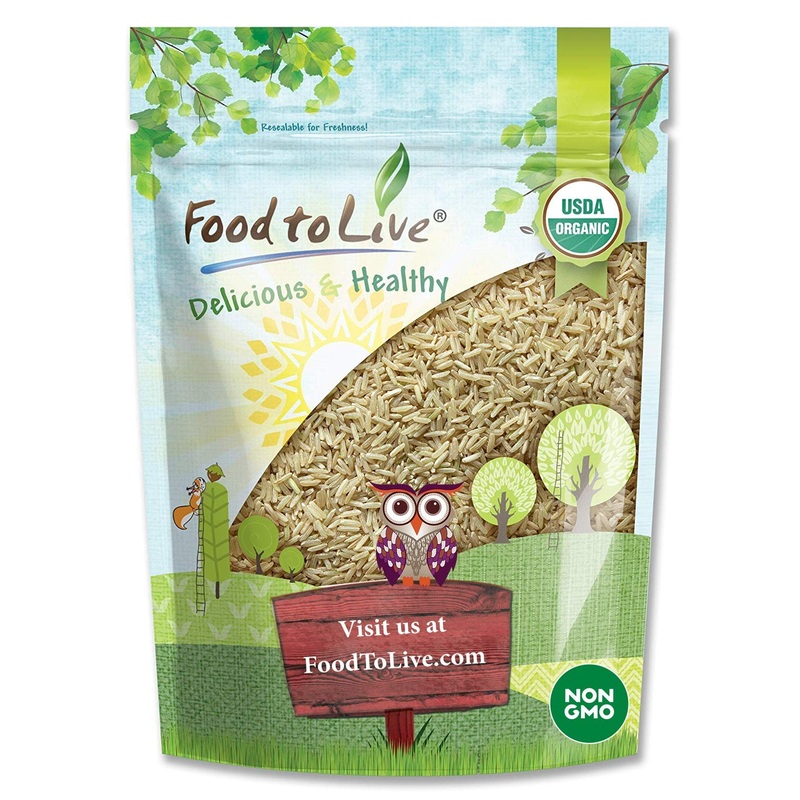 Food To Live Organic Brown Jasmine Rice, 1 Pound - Non-Gmo, Whole-Grain Rice, Long-Grain Variety, Non-Irradiated, Kosher, Vegan.