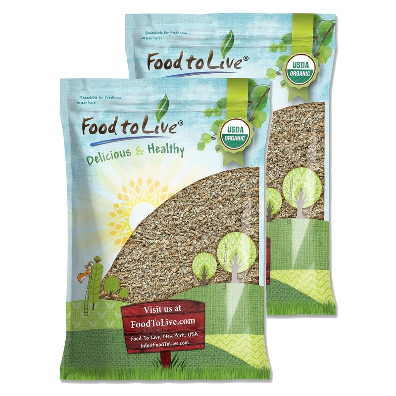 Food To Live Organic Cracked Rye Berries, 16 Pounds - Non-Gmo. Crushed & Sifted Groats. Raw, Vegan, Kosher, Bulk. Broken Whole G