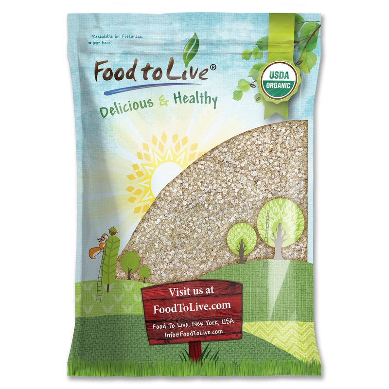 Food To Live Organic White Quinoa Flakes, 4 Pounds - Non-Gmo Pressed Quinoa Seeds, Vegan, Kosher, Bulk, High In Protein, Ribofla
