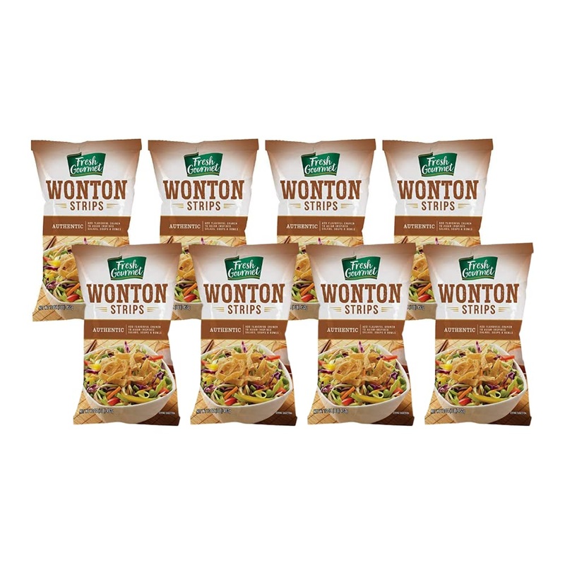 Fresh Gourmet Authentic Wonton Strips Crunchy Snack And Salad Topper (16 Ounce (Pack Of 8))