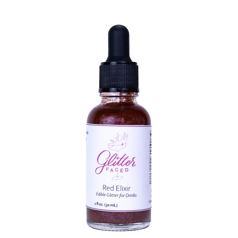 Glitter Faced Red Edible Glitter For Galentines Cocktails & Mocktails, Mess-Free Glitter For 30 Drinks, Luster Dust Made From Th