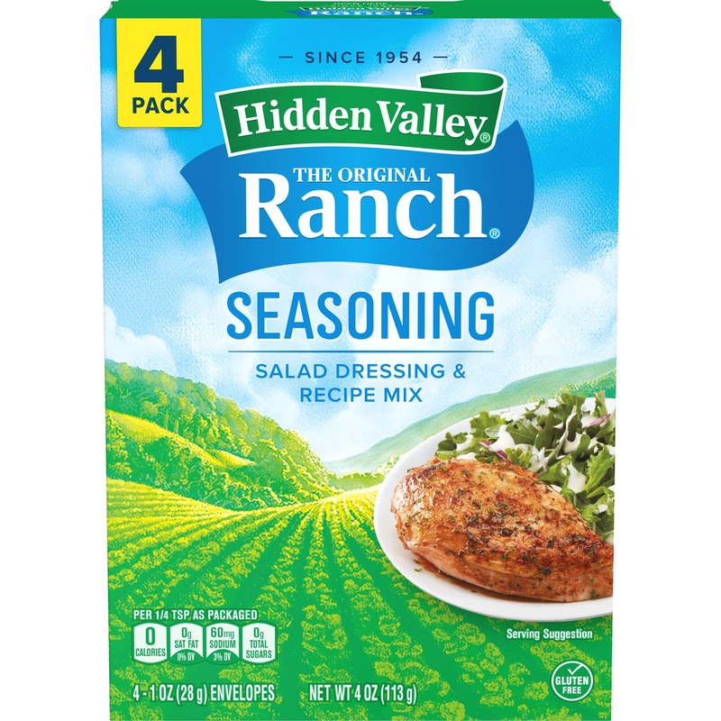 Hidden Valley Original Ranch Salad Dressing & Seasoning Mix, Gluten Free, Keto-Friendly - 4 Packets (Package May Vary)