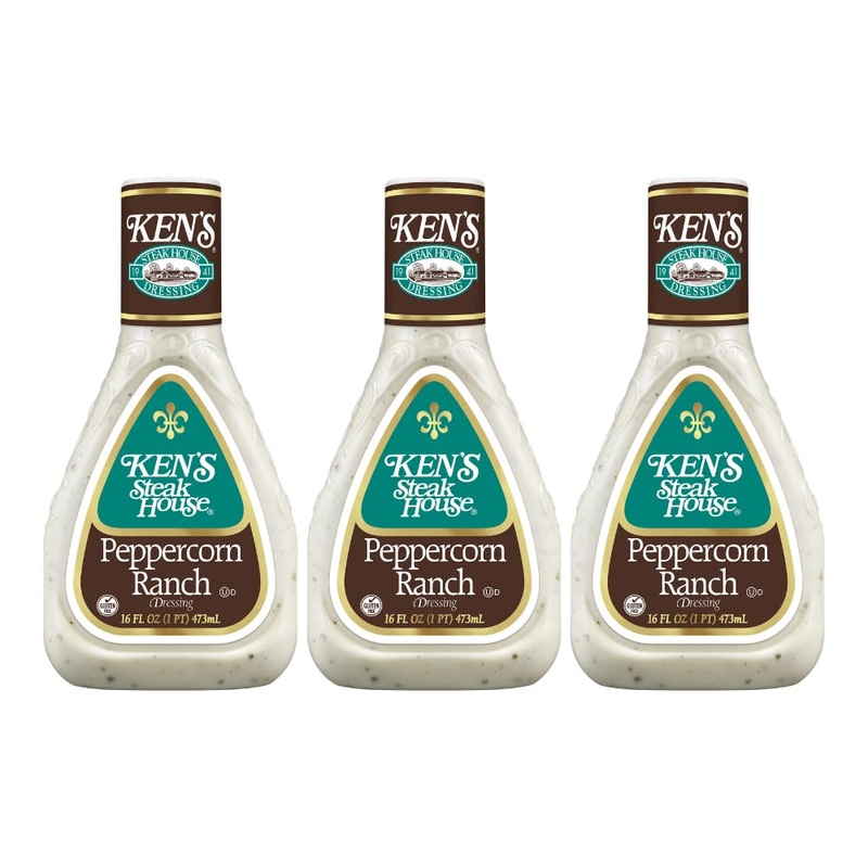 Ken'S Steak House Peppercorn Ranch Dressing (Peppercorn Ranch, 16 Fl Oz, Pack Of 3)