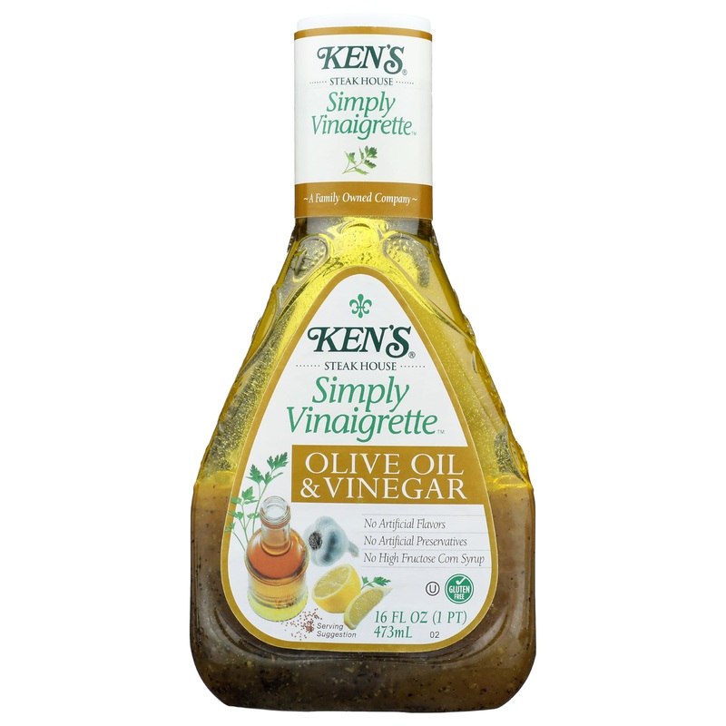 Kens Steak House Simply Vinaigrette Olive Oil & Vinegar Salad Dressing Plastic Bottle 16 Oz