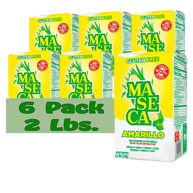 Maseca Amarillo Gluten Free Harina De Maiz (Corn Flour) 2 Lbs Bag 6 Pack