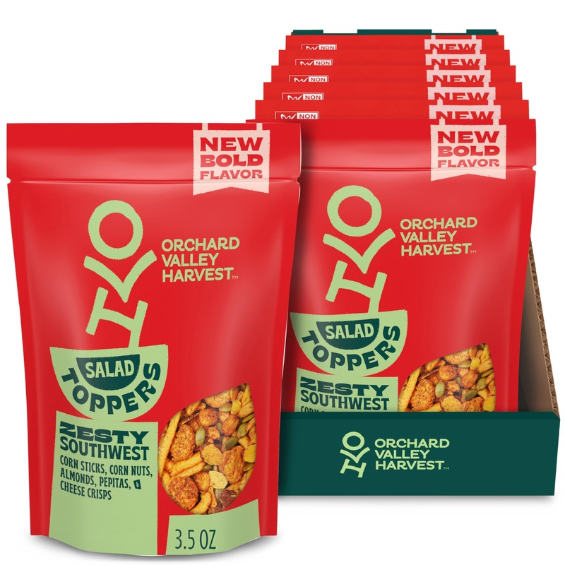 Orchard Valley Harvest Salad Toppers Zesty Southwest With Corn Sticks, Corn Nuts, Almonds, Pepitas & Cheese Crisps, No Artificia