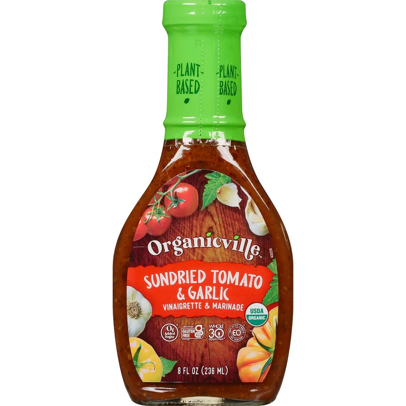 Organicville Organic Vinaigrette Sun Dried Tomato And Garlic - 8 Fl Oz