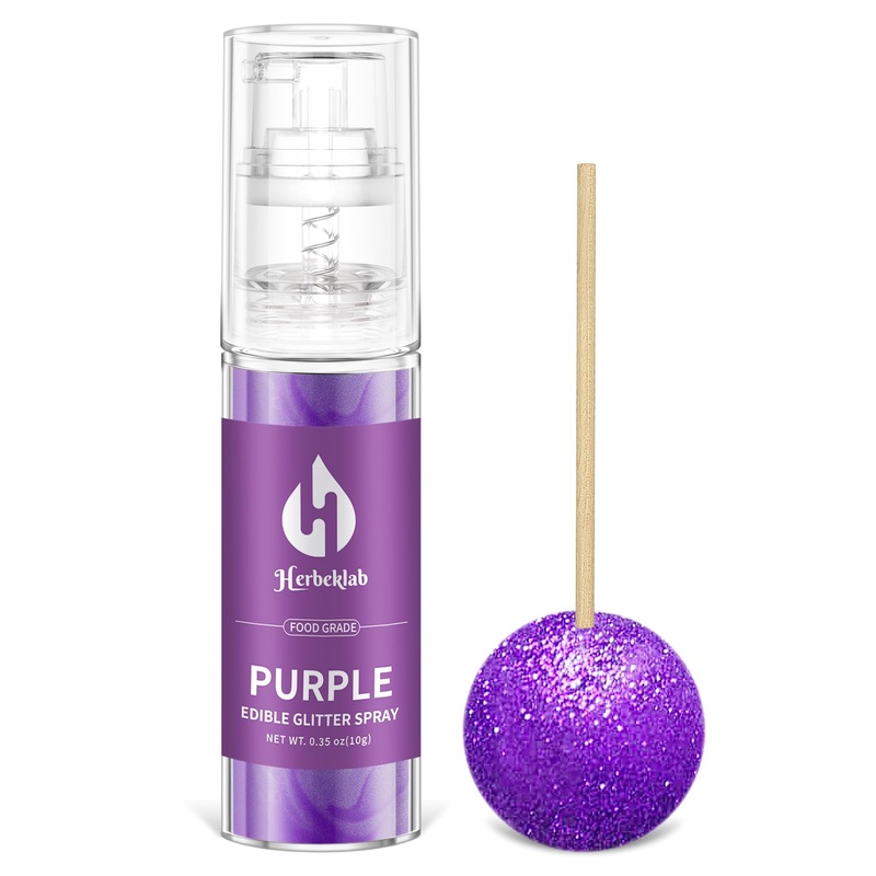 Purple Edible Glitter Spray - 10G Edible Purple Glitter For Cakes Food Grade Metallic Shimmer Powder Cake Sprinkles For Cookie D