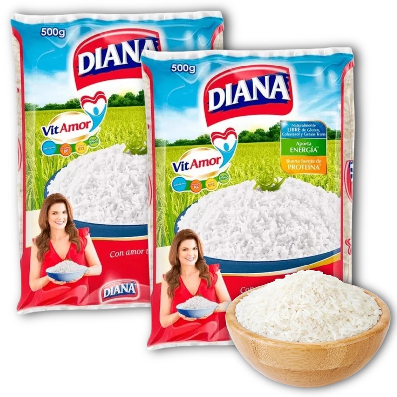 Rice - Arroz Blanco 2 Pack - White Rice Of 35 Oz / 1.1Lb Each - Arroz Diana Vitamor Blanco - Naturalmente Libre De Glutem - Impo