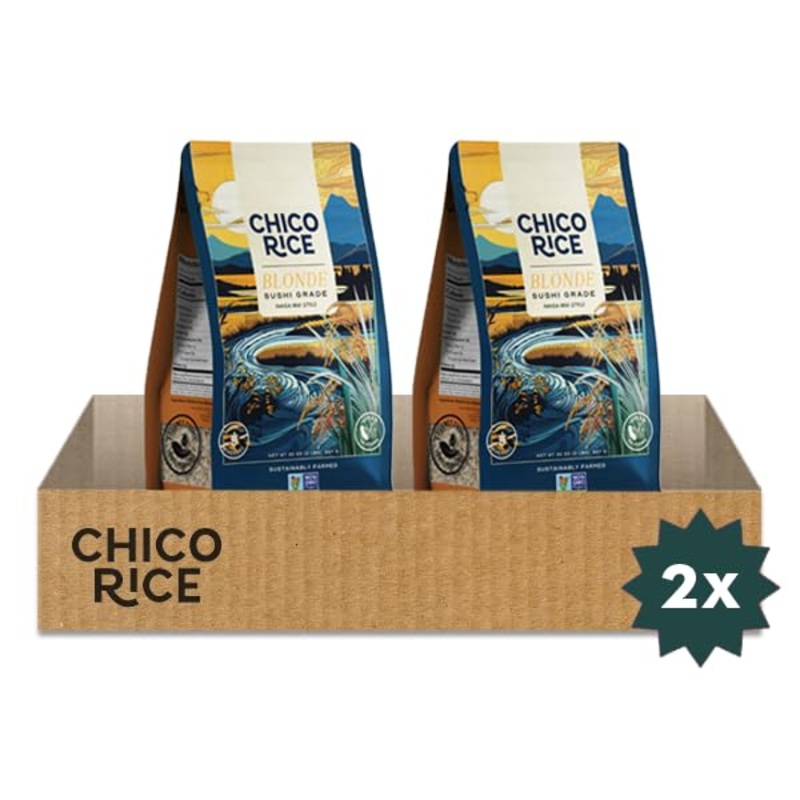 Chico Rice Blonde Milled California Japonica | Haiga-Mai Style, Freshly Milled, Non-Gmo, Gluten-Free, Vegan | Nutritious, Quick-