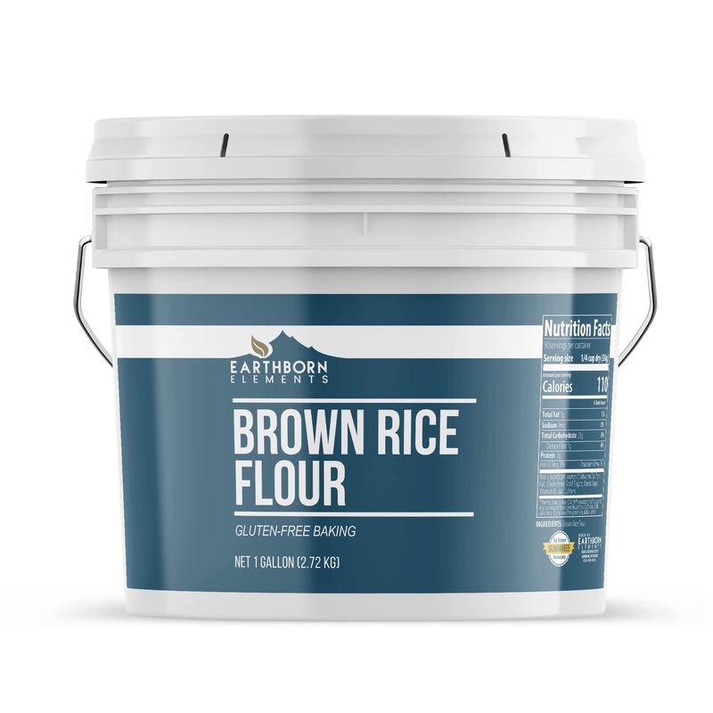 Earthborn Elements Brown Rice Flour 1 Gallon Bucket, Gluten-Free, Baking