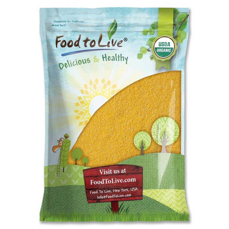 Food To Live Gluten-Free Organic Yellow Polenta, 10 Pounds - Premium Italian Stone-Ground Cornmeal, Non-Gmo, Vegan, Kosher - Per