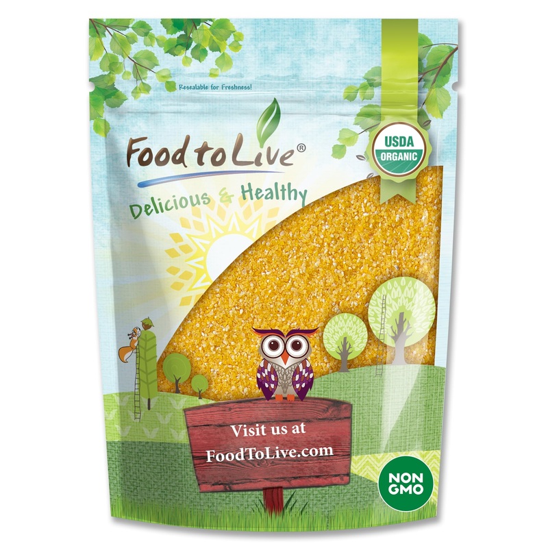 Food To Live Gluten-Free Organic Yellow Polenta, 3 Pounds - Premium Italian Stone-Ground Cornmeal, Non-Gmo, Vegan, Kosher - Perf