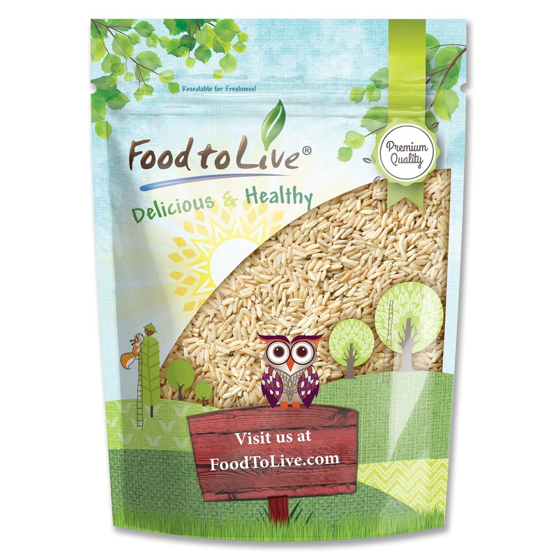 Food To Live Jasmine Brown Rice, 1 Pound - Whole-Grain And Long-Grain Thai Rice, Vegan, Kosher, Bulk. Higher In Fiber Than White