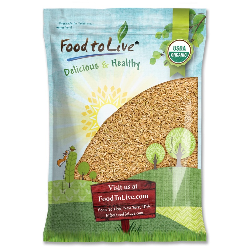 Food To Live - Organic Brown Basmati Rice, 8 Pounds Non-Gmo, Whole Grain, Long-Grain Rice Variety, Fragrant, Kosher, Vegan, Bulk