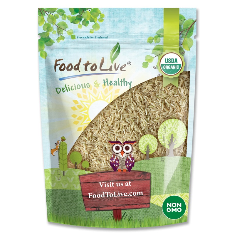 Food To Live Organic Brown Jasmine Rice, 12 Ounces - Non-Gmo, Whole-Grain Rice, Long-Grain Variety, Non-Irradiated, Kosher, Vega