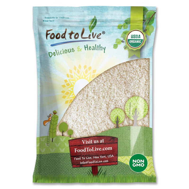 Food To Live Organic Long Grain White Rice, 8 Pounds - Non-Gmo, Vegan, Kosher. Easy To Cook. Stays Separate And Fluffy. Low In F