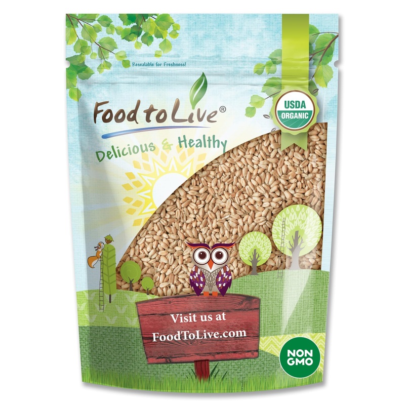 Food To Live Organic Soft White Wheat Berries, 5 Pounds - Premium Non-Gmo Whole Grain Wheat For Milling, Sprouting, Cooking And