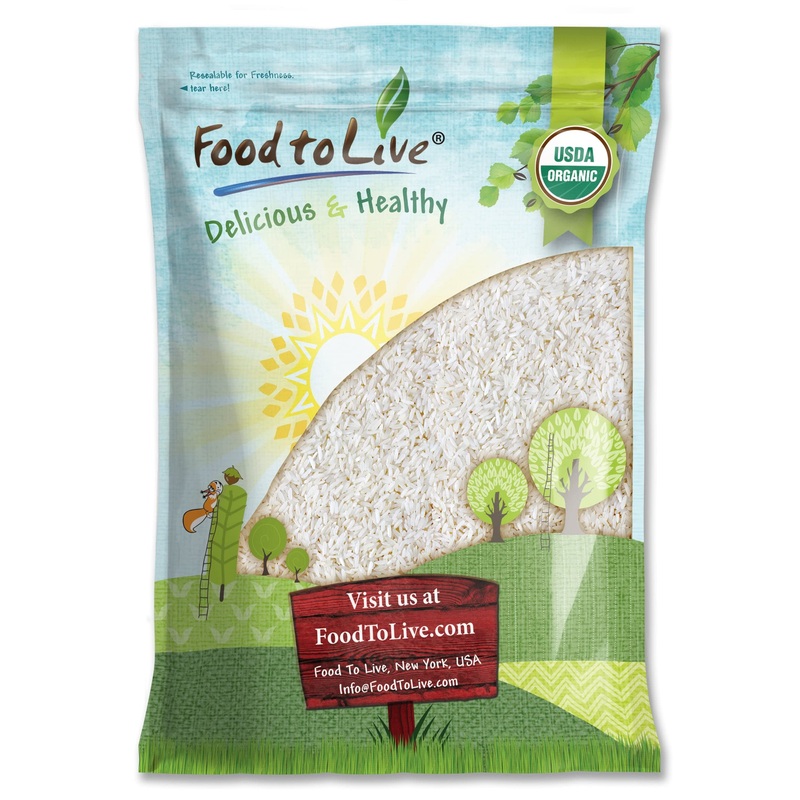 Food To Live - Organic White Jasmine Rice, 8 Pounds - Non-Gmo, Long-Grain Rice Variety, Raw, Vegan, Kosher, Bulk