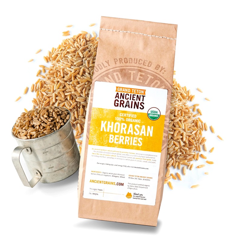 Grand Teton - Ancient Grains Khorasan Wheat Berries, 100% Organic Berries, Premium Food-Grade Khorasan Grain, For Milling, Sprou