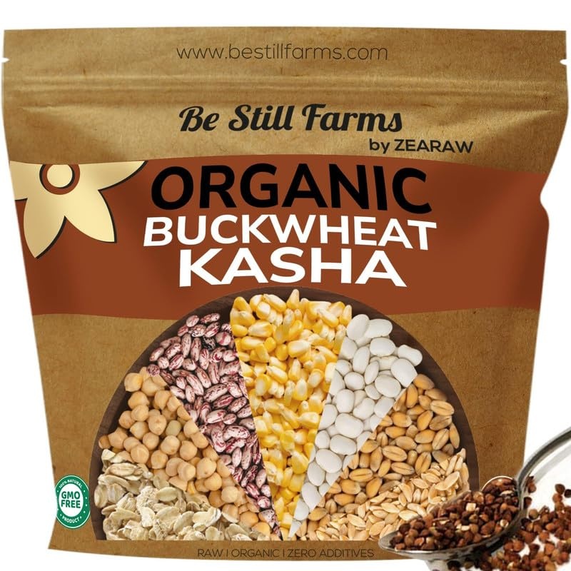 Organic Buckwheat Kasha Roasted (2.8 Lb) Be Still Farms - Grechka Buckwheat Cereal From Toasted Groats Bulk No Hulls - Easy To P
