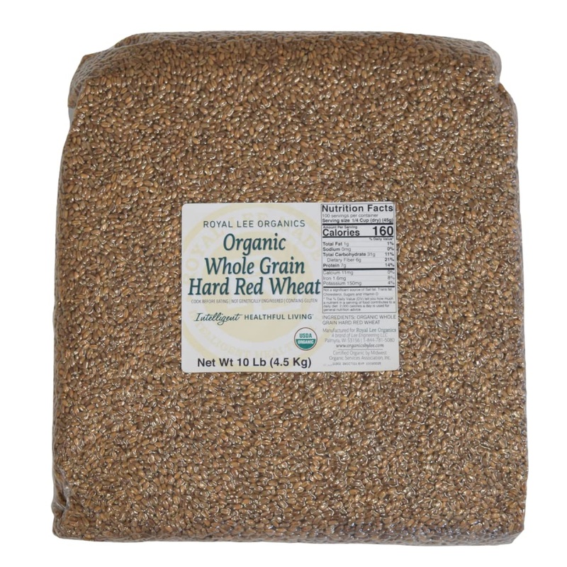 Royal Lee Organics Organic Hard Red Wheat Berries 10 Lb Bag