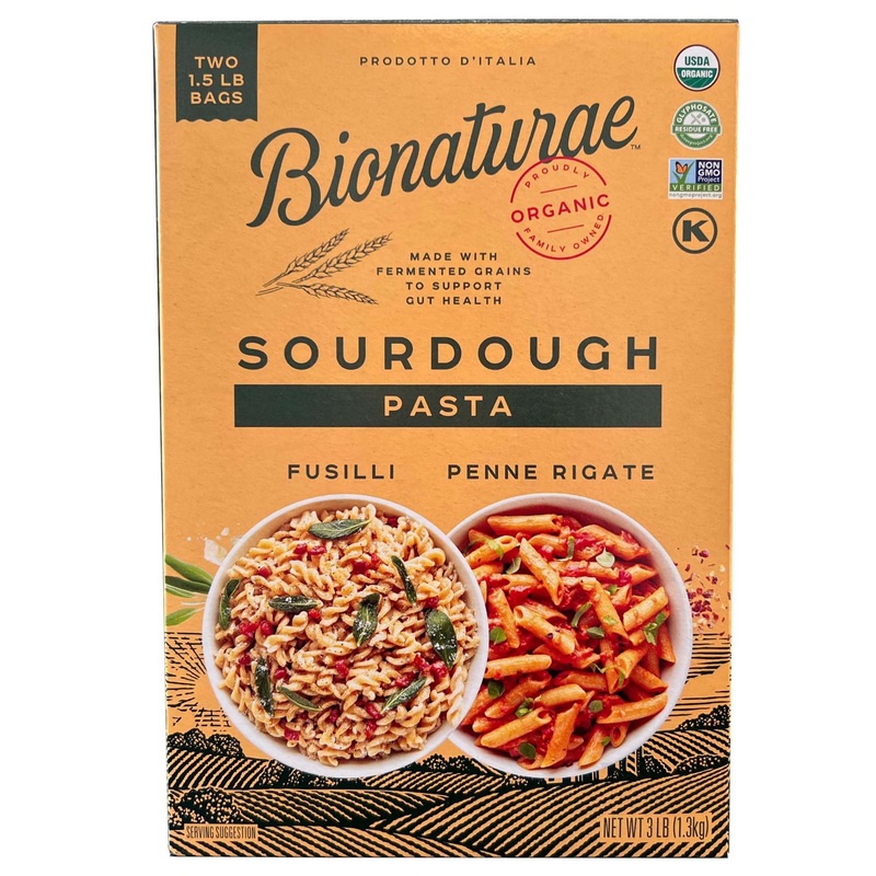 Bionaturae Organic Sourdough Penne Rigate & Fusilli Pasta Noodles - Italian Spiral Pasta, Dried Pasta Penne, Curly Corkscrew Pas