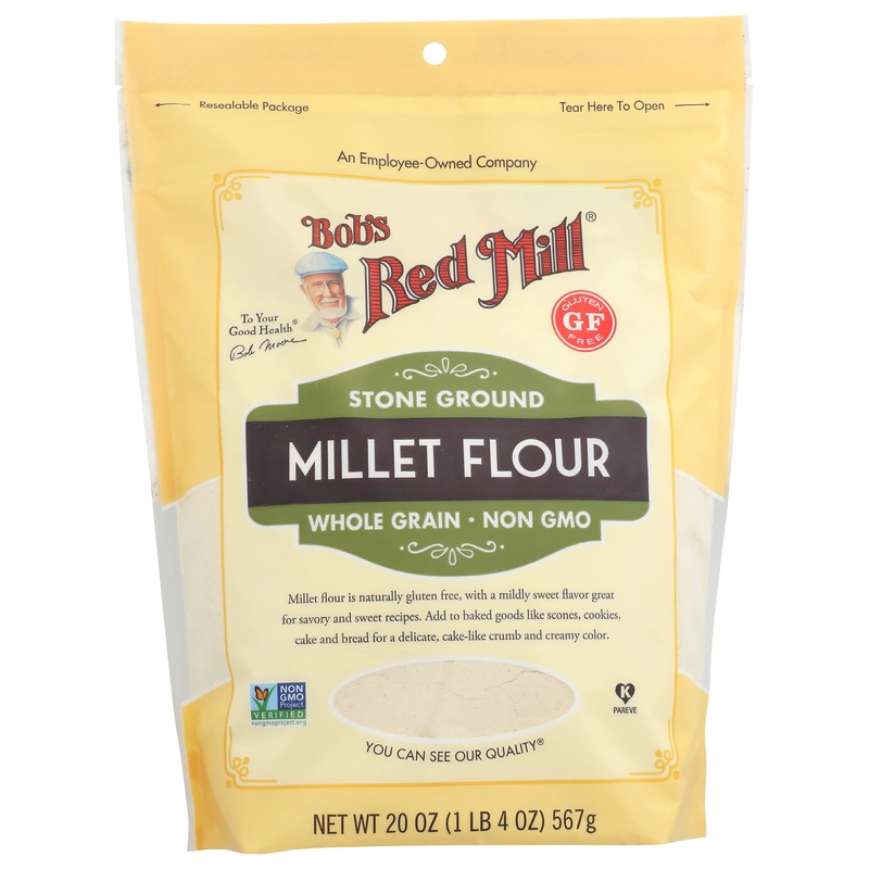 Bob'S Red Mill Stone Ground Millet Flour, Whole Grain, Gluten Free & Non-Gmo, 20 Oz (Pack Of 4)